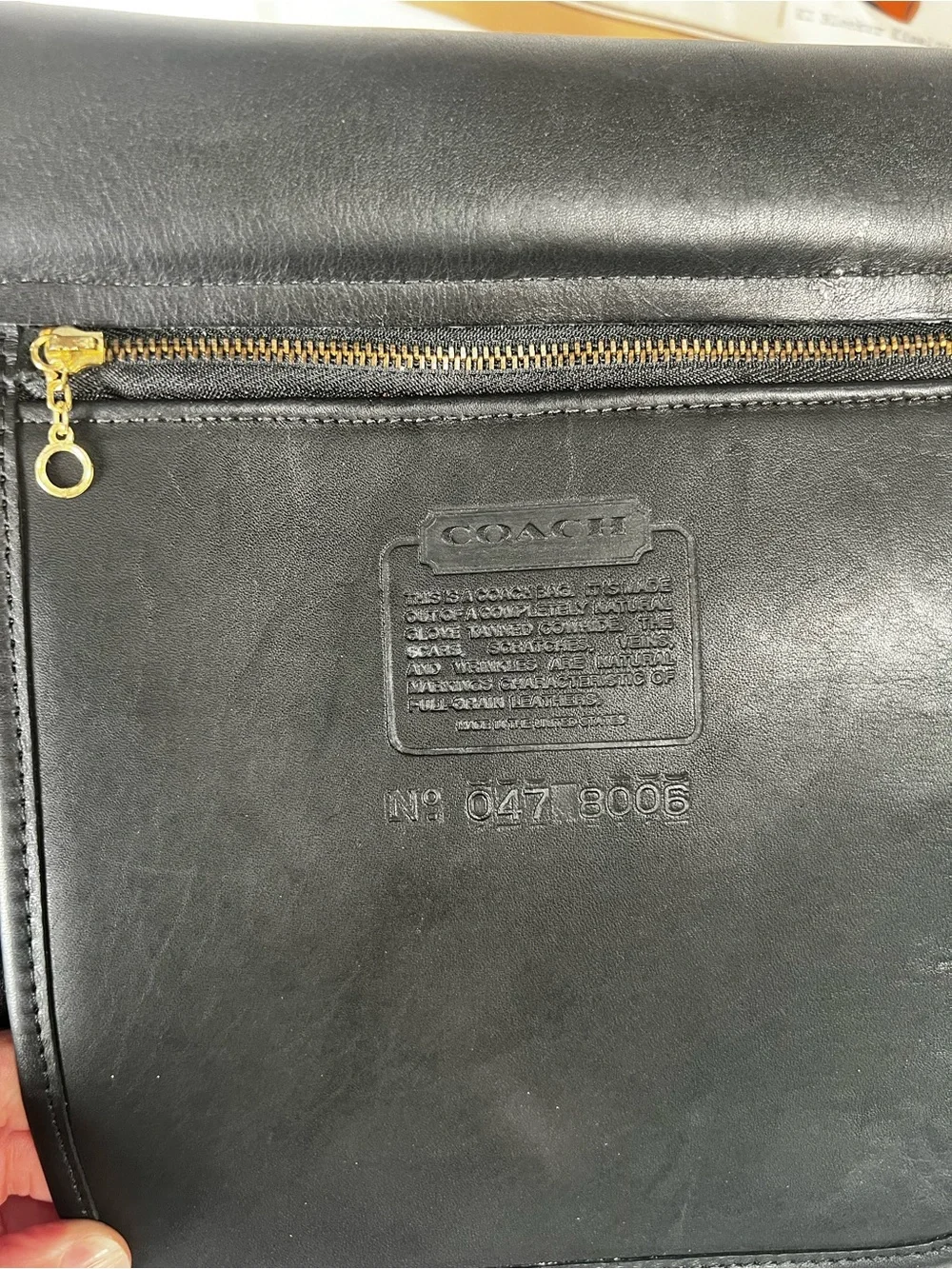 VTG Coach Black Leather Lexington Briefcase 8006 Made in USA with Paperwork